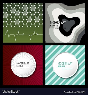 Collection of creative universal artistic cards vector image