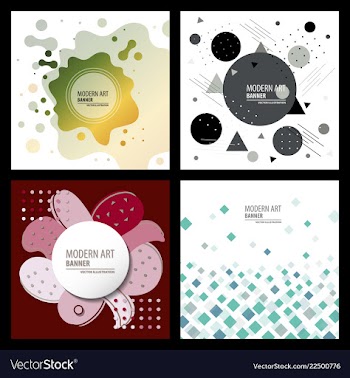 Collection of creative universal artistic cards vector image