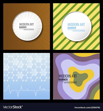 Collection of creative universal artistic cards vector image