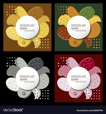 Collection of creative universal artistic cards vector image