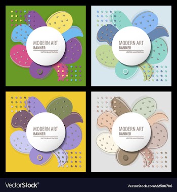 Collection of creative universal artistic cards vector image