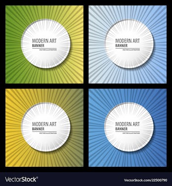 Collection of creative universal artistic cards vector image