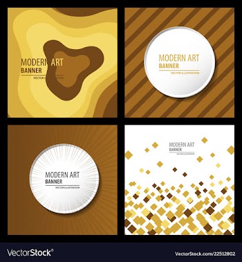 Collection of creative universal artistic cards vector image
