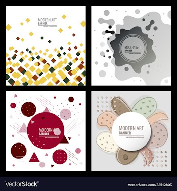 Collection of creative universal artistic cards vector image