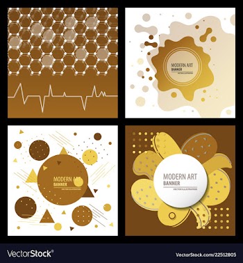 Collection of creative universal artistic cards vector image