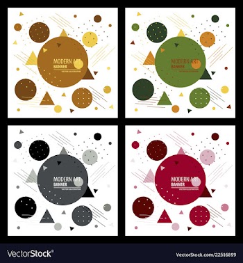 Collection of creative universal artistic cards vector image