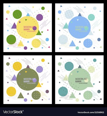 Collection of creative universal artistic cards vector image