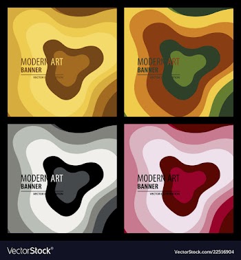 Collection of creative universal artistic cards vector image