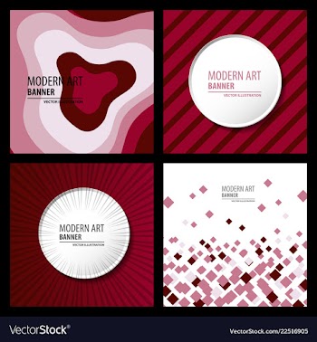Collection of creative universal artistic cards vector image