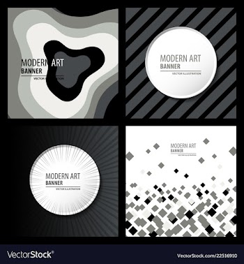 Collection of creative universal artistic cards vector image