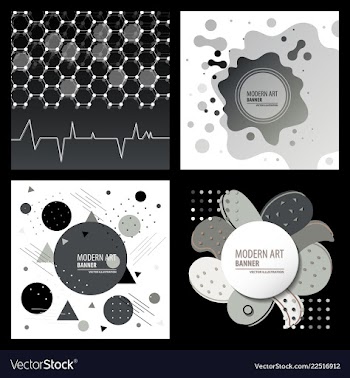 Collection of creative universal artistic cards vector image
