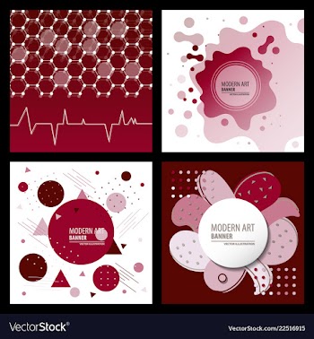 Collection of creative universal artistic cards vector image