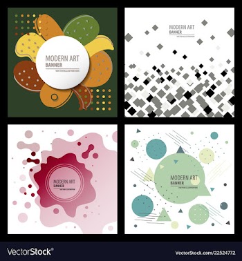 Collection of creative universal artistic cards vector image
