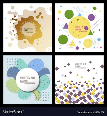 Collection of creative universal artistic cards vector image