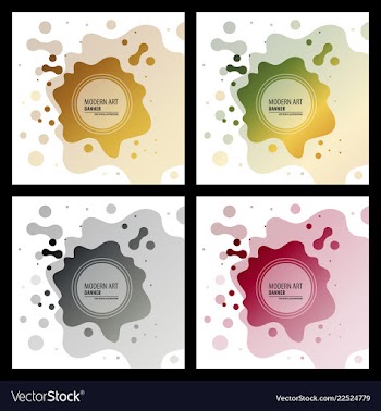 Collection of creative universal artistic cards vector image