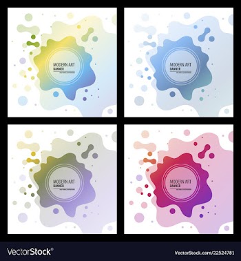 Collection of creative universal artistic cards vector image