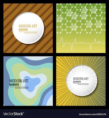 Collection of creative universal artistic cards vector image