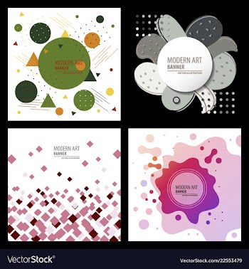 Collection of creative universal artistic cards vector image