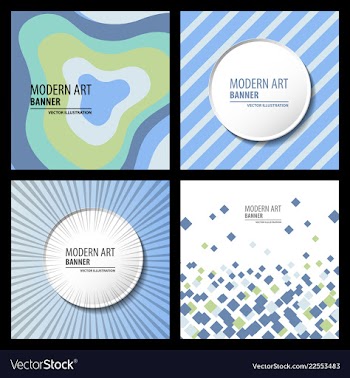 Collection of creative universal artistic cards vector image