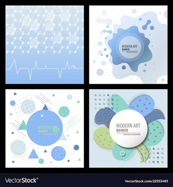 Collection of creative universal artistic cards vector image