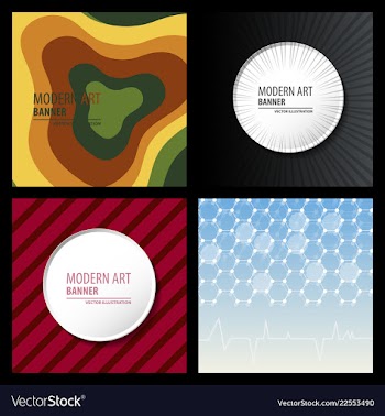 Collection of creative universal artistic cards vector image