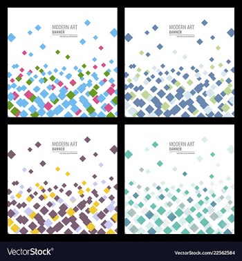 Collection of creative universal artistic cards vector image