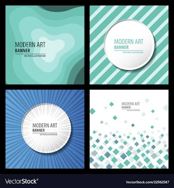 Collection of creative universal artistic cards vector image