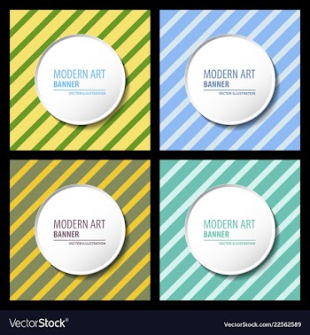 Collection of creative universal artistic cards vector image
