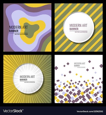 Collection of creative universal artistic cards vector image