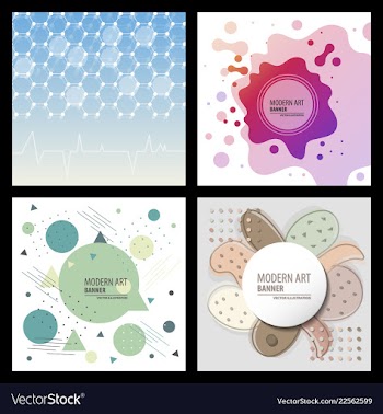 Collection of creative universal artistic cards vector image