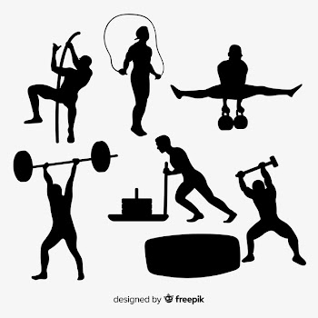 Collection of crossfit training silhouettes Free Vector