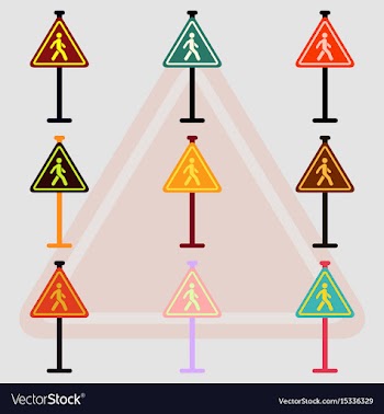 Collection of crosswalk traffic signsman walking vector image