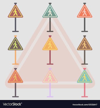 Collection of crosswalk traffic signsman walking vector image