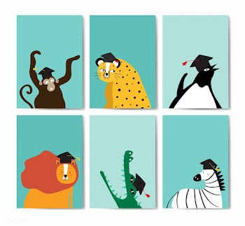Collection of cute animals wearing a graduati.. | Free stock vector - 477134