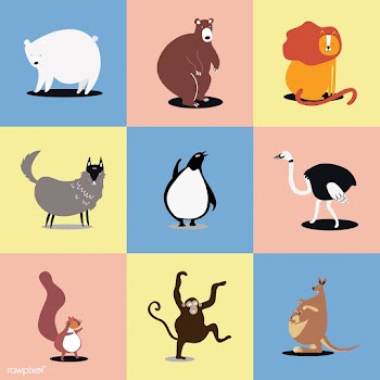 Collection of cute wild animals illustrations | Free stock vector - 477069