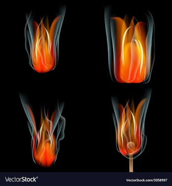 Collection of fires isolated on black background vector image