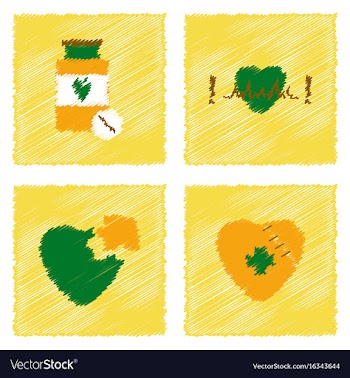 Collection of flat shading style clinical icons vector image