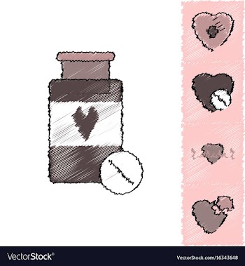 Collection of flat shading style clinical icons vector image