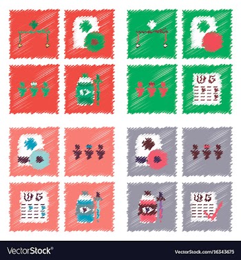 Collection of flat shading style clinical icons vector image