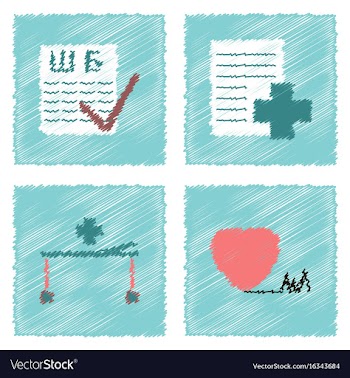 Collection of flat shading style clinical icons vector image