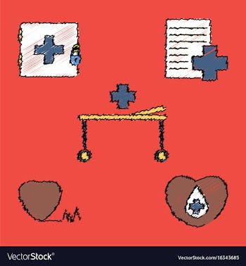 Collection of flat shading style clinical icons vector image