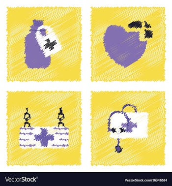 Collection of flat shading style clinical icons vector image