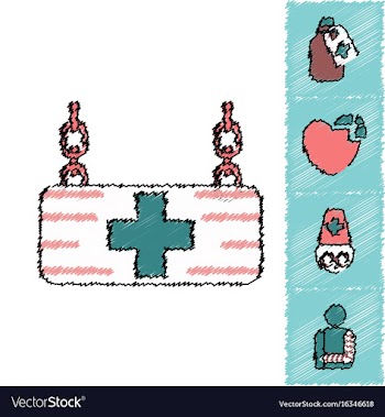 Collection of flat shading style clinical icons vector image