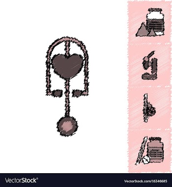 Collection of flat shading style clinical icons vector image