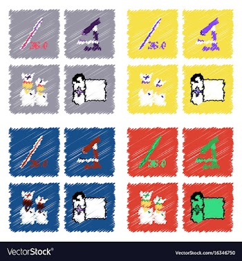 Collection of flat shading style clinical icons vector image