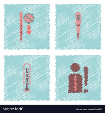 Collection of flat shading style clinical icons vector image