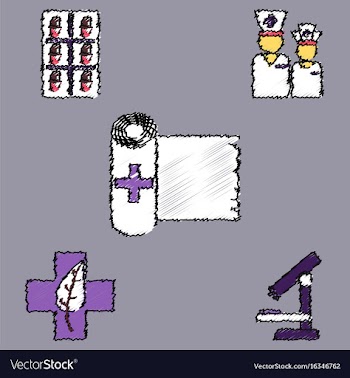 Collection of flat shading style clinical icons vector image