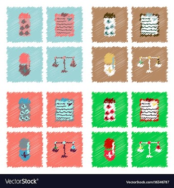Collection of flat shading style clinical icons vector image