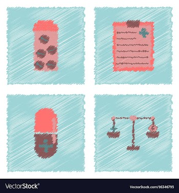 Collection of flat shading style clinical icons vector image