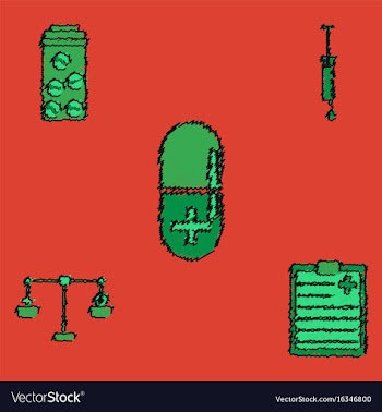 Collection of flat shading style clinical icons vector image